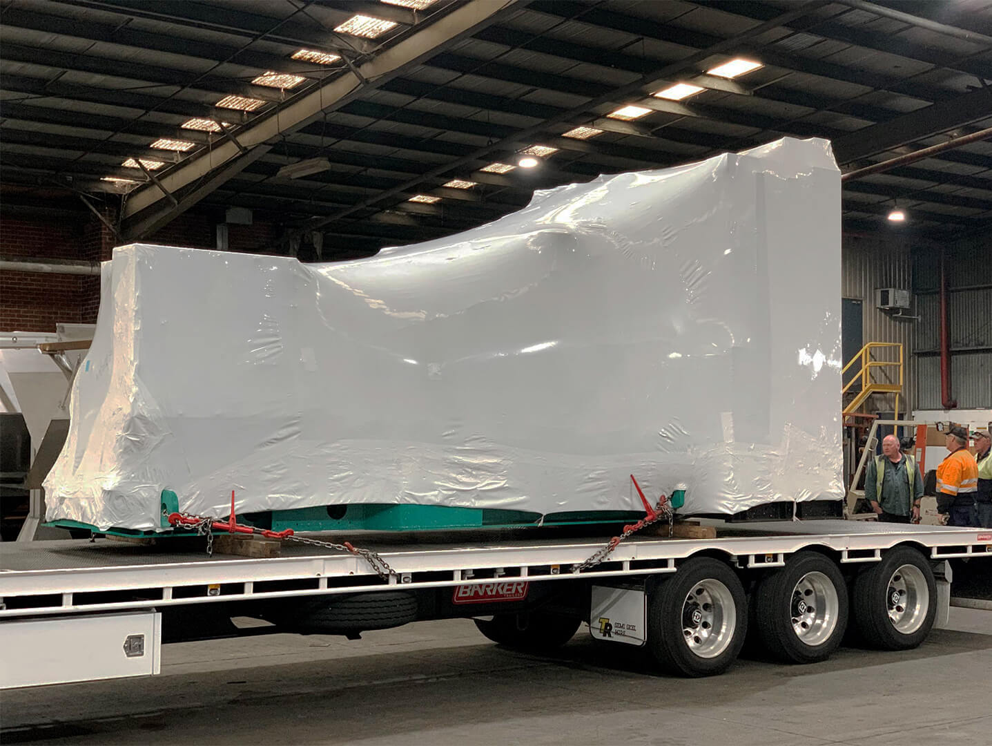 Foil wrapped cargo ready for transport.